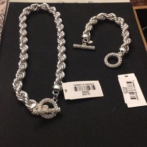 Traci Lynn Necklace & bracelet set silver